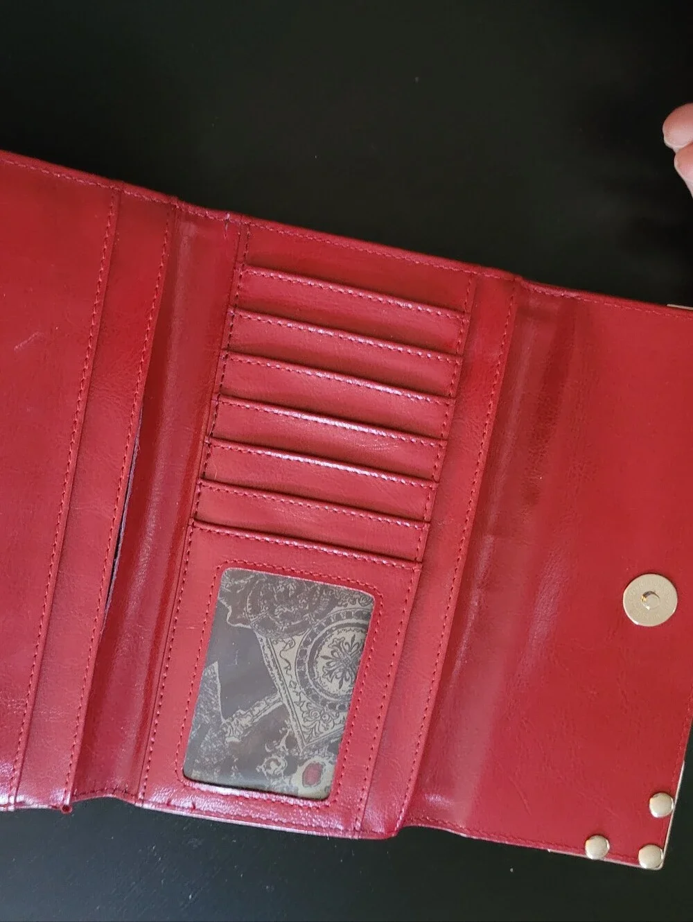 Brighton Red Women's Heart Detail Leather Wallet
